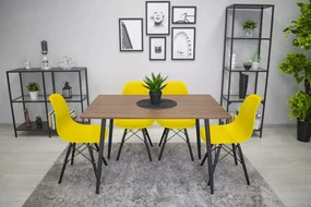Set dvoch jedálenských stoličiek OSAKA žlté (čierne nohy) 2ks
