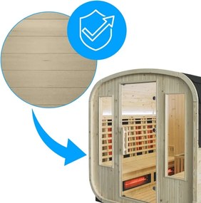 BPS-koupelny Záhradná kombinovaná sudová sauna 2v1 HYD-4023 - Infrasauna + fínska sauna 180x200, 4-6 osôb