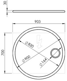 Sapho Sapho, FLOAT okrúhle LED podsvietené zrkadlo, ø 90 cm, kozm.zrkadlo, IR senzor, 3500-6500°K, biely, FT900