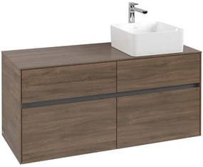 VILLEROY &amp; BOCH Collaro závesná skrinka pod umývadlo na dosku (umývadlo vpravo), 4 zásuvky, 1200 x 500 x 548 mm, Arizona Oak, C04300VH