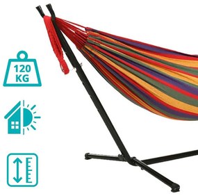 Stojan na hojdaciu sieť s hamakom pre 2 osoby ako darček- Červená