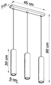 Sollux SL.0325 - Luster na lanku LAGOS 3 3xGU10/10W/230V biela
