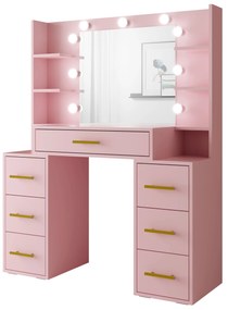 Toaletný stolík Bronetta 1 (marshmallow) (so zrkadlom) (s LED osvetlením). Akcia -20%. Vlastná spoľahlivá doprava až k Vám domov. 1123710