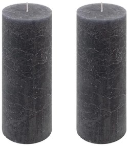 Antracit parafínová sviečka rustikálna 20 cm, 90 h, sada 2ks