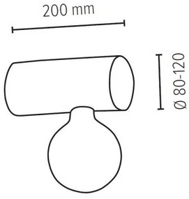 Spot-Light 6994157 - Nástenné svietidlo TRABO 1xE27/25W/230V
