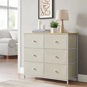 Autronic BONTEC Komoda 80x30x71cm, kov, béžová, AUK-E1033 WT Farba: Béžová