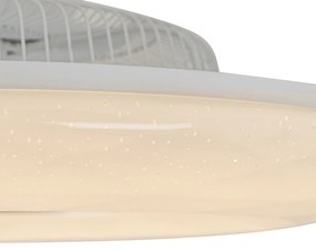 Inteligentný stropný ventilátor strieborný vrátane LED s hviezdicovým efektom stmievateľný - Clima