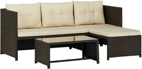 Sconto Záhradná pohovka NEAPEL hnedá/béžová