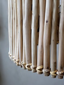 Prírodné antik závesné svetlo s ratanovým tienidlom Lamp rattan - Ø 50*54cm/ E27/ 40W