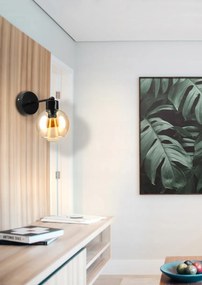 BERGE Sklenená LED nástenná lampa 1xE27 - jantárová farba