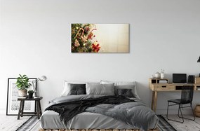 Sklenený obraz Vetvičky darčeky perník kužele 120x60 cm