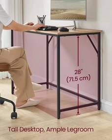 Písací stôl Kancelársky stôl 100 x 50 x 76 cm, ťavia hnedá, čierna farba