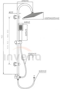 Invena Florina, sprchový stĺp 96cm, chrómová, INV-AU-30-001-Q