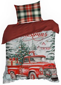 VIANOČNÉ RENFORCÉ OBLIEČKY XMAS 160X200 CM, 2 KS 70X80 CM VZOROVANÉ