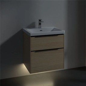 VILLEROY &amp; BOCH Subway 3.0 závesná skrinka pod umývadlo, 2 zásuvky, s LED osvetlením, 572 x 478 x 429 mm, Nordic Oak, C578L1VJ