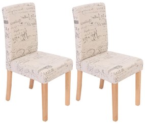 Jedálenská stolička Litta krémová látka (SET 2 ks) - Svetlo hnedá