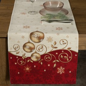 VIANOČNÝ GOBELÍNOVÝ BEHÚŇ NA STÔL MERRY1 40X100 CM VZOROVANÁ