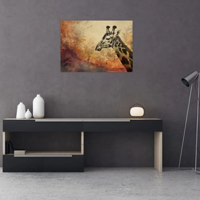 Sklenený obraz - Žirafa, maľba (70x50 cm)