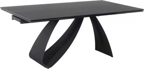 Jedálenský rozkladací stôl Diuna 160/240 cm keramika čierny mramor/čierny