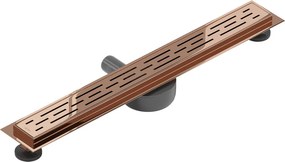 Mexen Flat 360°, lineárny podlahový žľab M01 60 cm, ružové zlato, 1620060-40