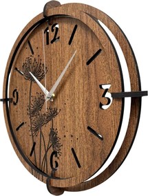 Drevené nástenné hodiny | Moderný dizajn a prírodný štý | SENTOP HDF0589-ORECH-WENGE