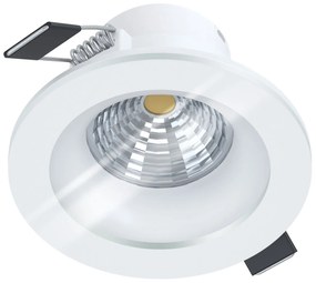 EGLO LED zápustné svetlo SALABATE, kruh, biele, 8,8 cm, 4000K