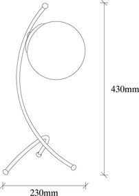 Čierno-biela stolová lampa so skleneným tienidlom (výška 43 cm) Yay – Opviq lights