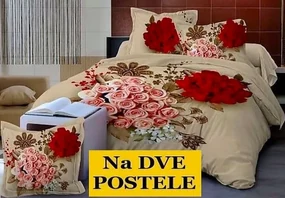 Obliečky Ruže Bavlna 2x70x90 2x140x200 cm
