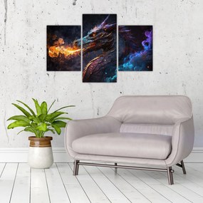 Obraz - Drak pľuvajúce plamene (90x60 cm)