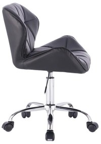 LuxuryForm DESIGN Stolička MILANO na striebornej podstave s kolieskami - čierna
