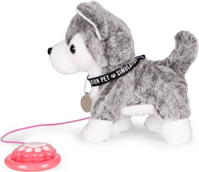 MULTISTORE Interaktívny husky na vôdzke – plyšový psík, chodí, vrtí chvostom, 20+ melódií