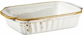 Mäser Zapekací mísa Pintar White hnedé bodky 23 x14,5 cm, S
