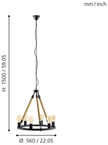 Eglo 49694 - Závesný luster na reťazi FINDLAY 6xE27/60W