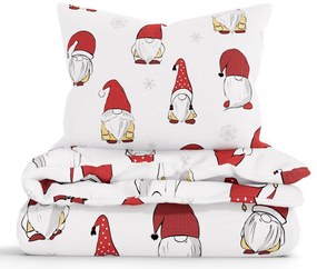 Vianočné bavlnené obliečky Renforcé - Trpaslíci biele