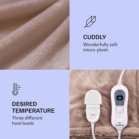 Klarstein Dr. Watson XXL, vyhrievacia deka, 3 stupne ohrevu, prateľná, 200 x 180 cm, mikroplyš