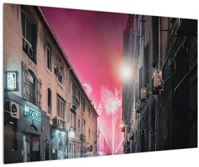 Obraz ohňostrojov v Marseille (90x60 cm)