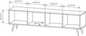 TV skrinka Flaro 184 cm s osvetlením - dub dunin