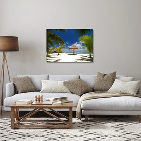 Sklenený obraz - Pláž s bielym pieskom (70x50 cm)