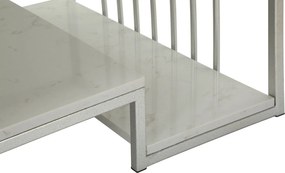 Konferenčný stolík Kayseri 90 cm mramor/strieborný