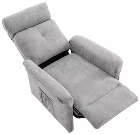 LuxuryForm DESIGN TV kreslo PEGAS s elektrickým polohovaním, masážou a výklopom - světle šedé