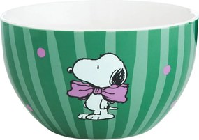 PEANUTS Miska Snoopy s mašlí 600 ml - zelená