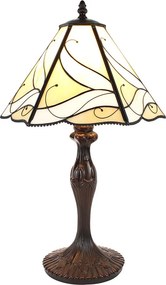 Béžová stolná lampa Tiffany Rio - Ø 31*43 cm E27/max 1*40W