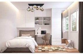 Prisadený luster DEA 6xE14/60W/230V čierna/dymová béžová