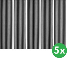 Drevený akustický panel, 2400 x 600 mm, B2BP009, balenie 5 ks, dub grafitový