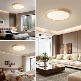 Brilagi - LED stmievateľné svietidlo WOODLINE LED/72W/230V 3000-6000K dub, priemer 60 cm + diaľkové ovládanie