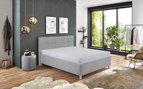 Posteľ Glory 140x200 cm, svetlo šedá látka, bez matraca