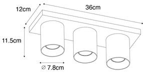 Moderné stropné bodové svetlo biele 3-svetlo - Tubo