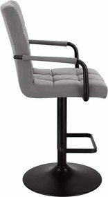 LuxuryForm DESIGN Barová stolička VERONA BLACK na čiernom tanieri - sivá