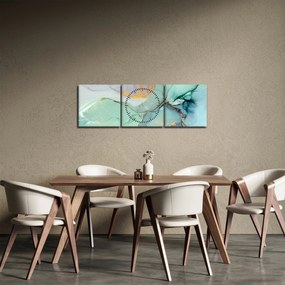 Abstraktný obraz (s hodinami) (90x30 cm)