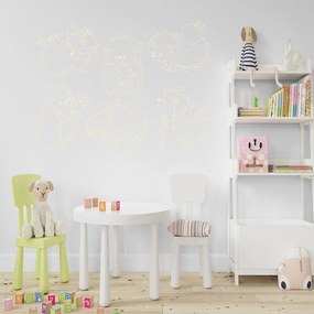 Veselá Stena Samolepka Ježkovia Farba: béžová, Veľkosť: 80 x 58 cm
